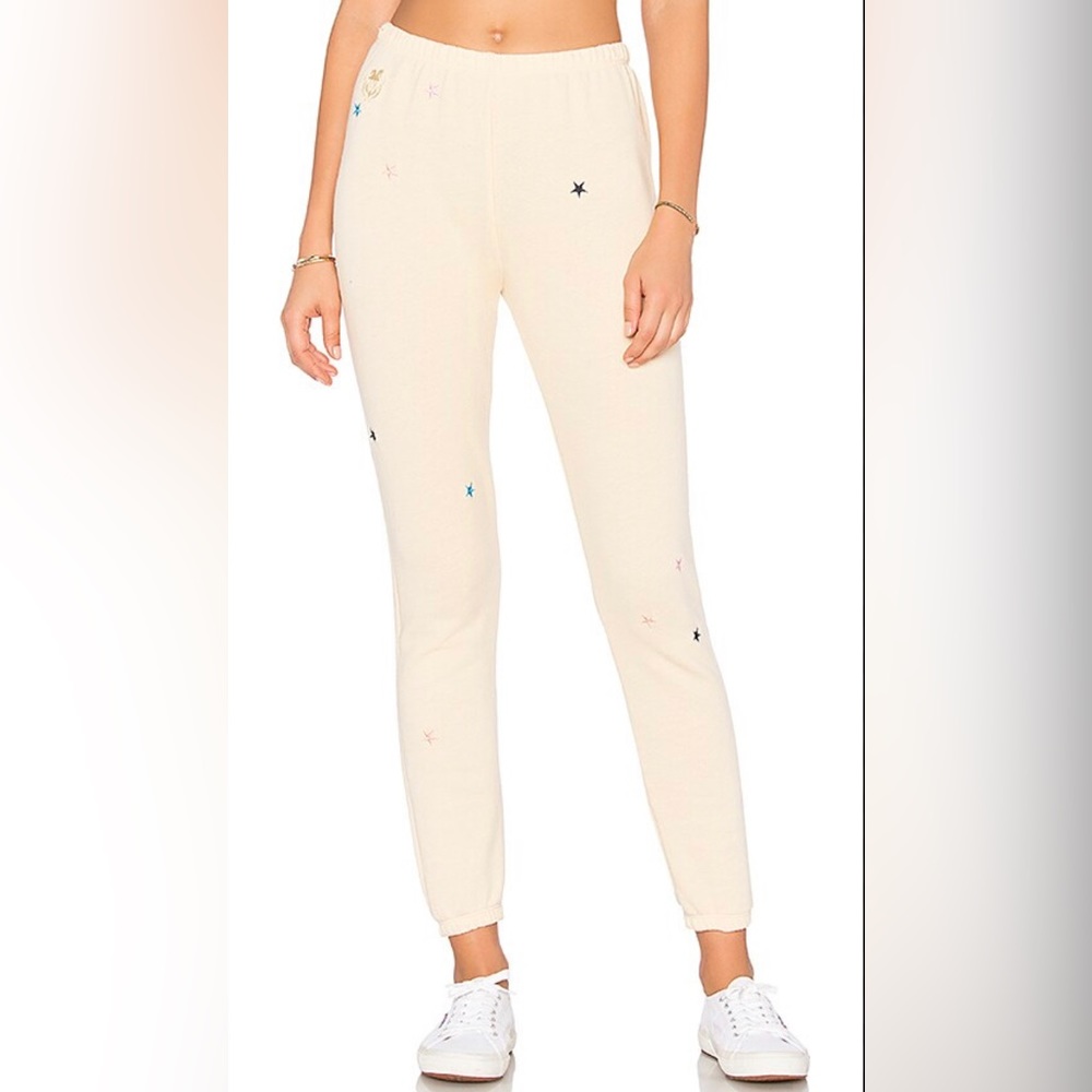 Wild fox Starlet Embroidery Sweatpants in Tawny Nude